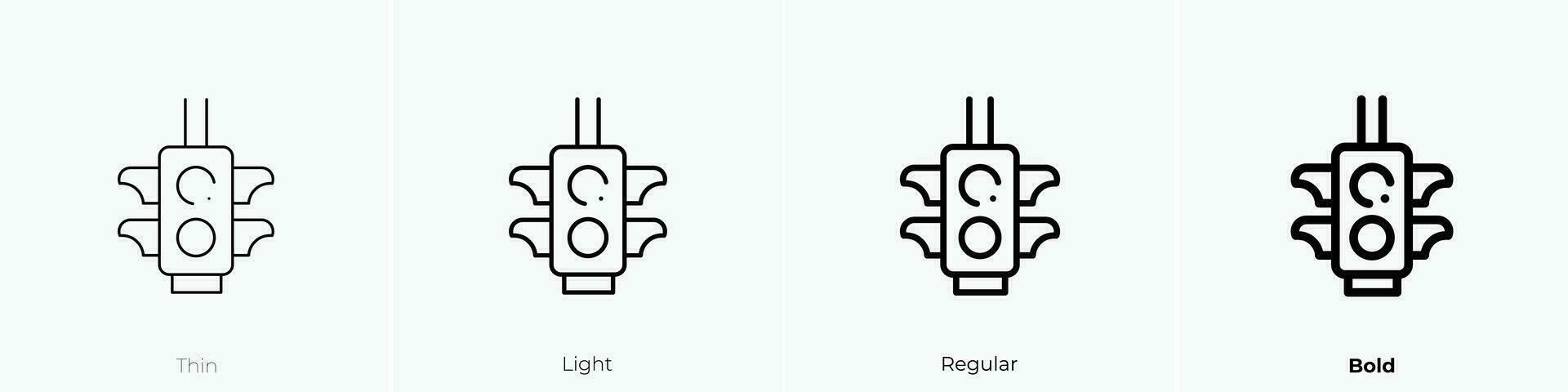 tráfico luces icono. delgado, luz, regular y negrita estilo diseño aislado en blanco antecedentes vector