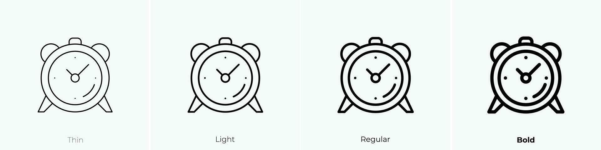 time icon. Thin, Light, Regular And Bold style design isolated on white background vector