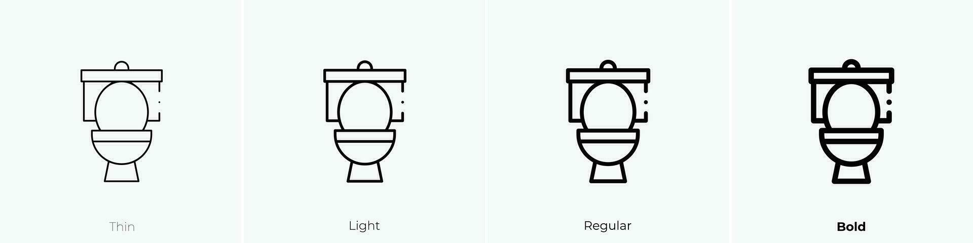 toilet icon. Thin, Light, Regular And Bold style design isolated on white background vector