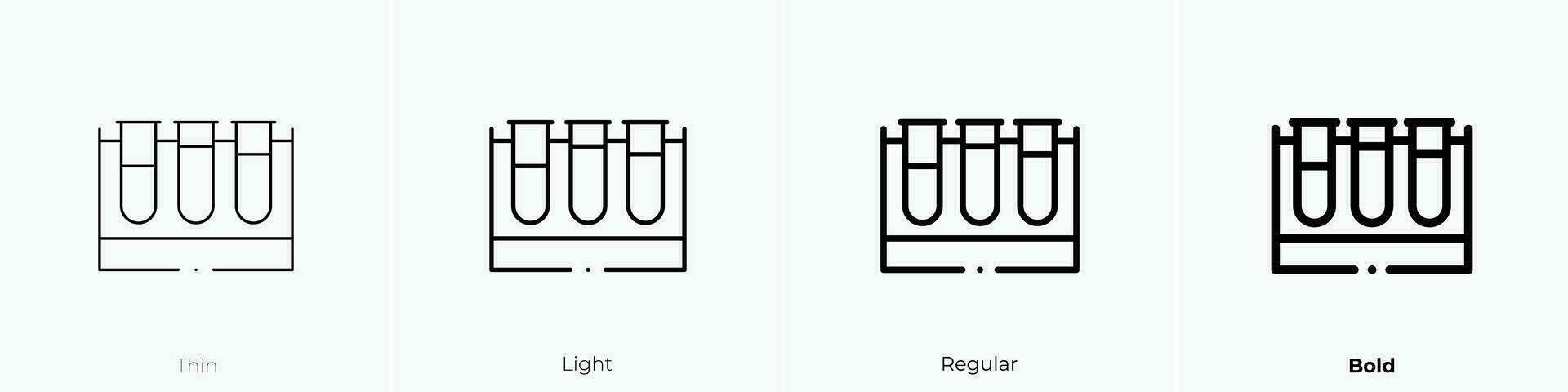 test tubes icon. Thin, Light, Regular And Bold style design isolated on white background vector