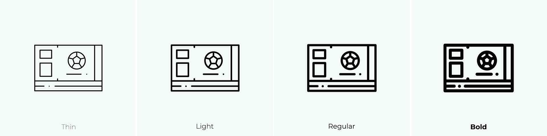 boleto icono. delgado, luz, regular y negrita estilo diseño aislado en blanco antecedentes vector