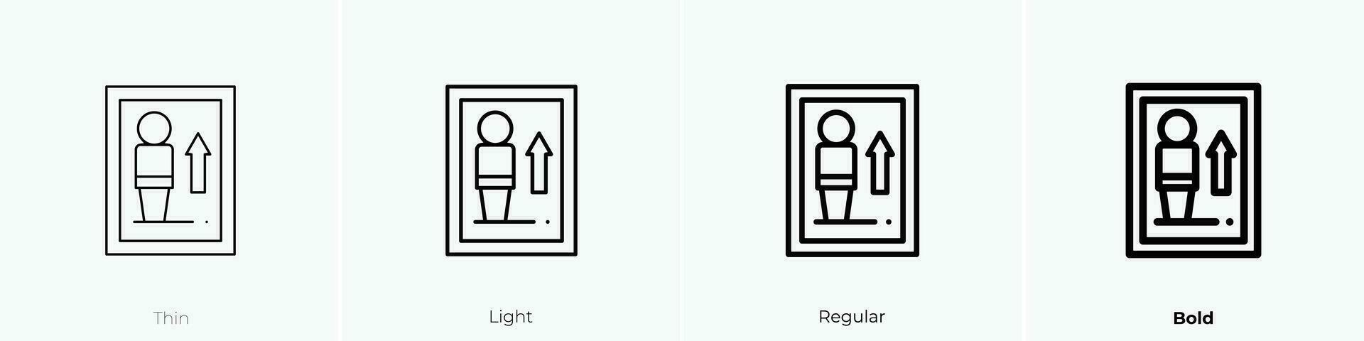 toilet icon. Thin, Light, Regular And Bold style design isolated on white background vector
