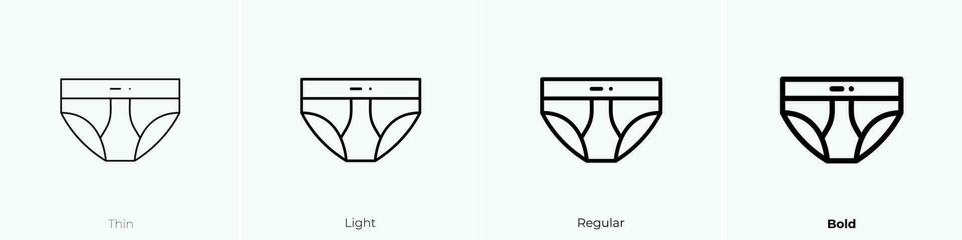 underpants icon. Thin, Light, Regular And Bold style design isolated on white background vector