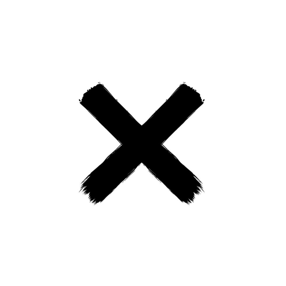 Paint Brush, Brush Stroke, Abstraction Cross shape, can use for Logo Gram, Art Illustration, Mark, or Graphic Design Element. Vector Illustration
