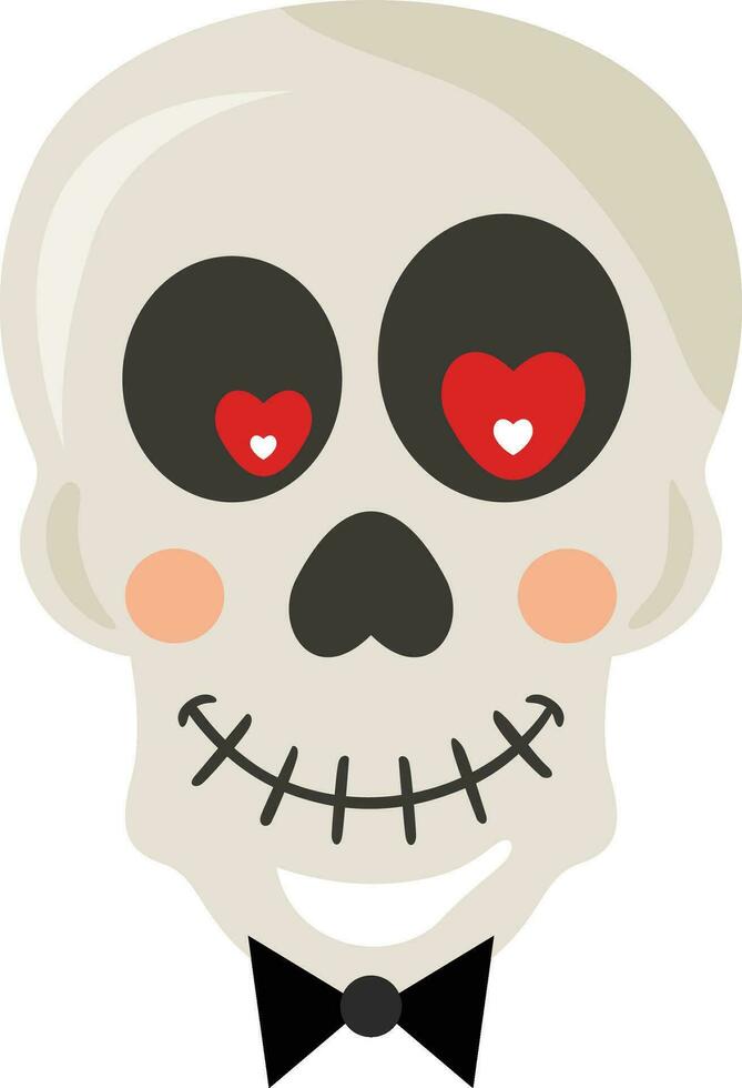 Cute halloween skull isolated on white vector