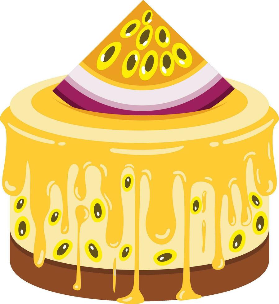 delicioso pasión Fruta pastel aislado vector