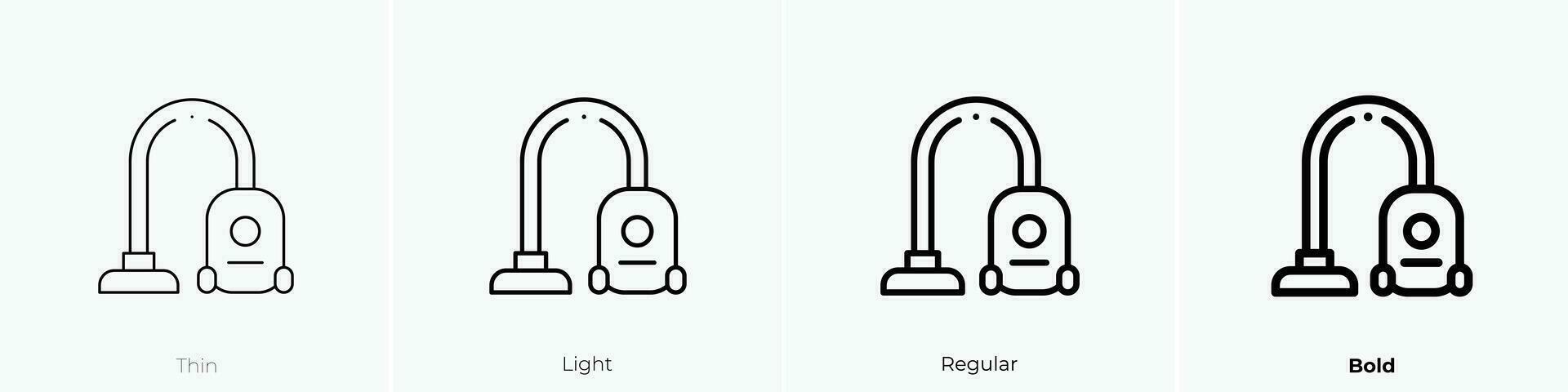 vacuum cleaner icon. Thin, Light, Regular And Bold style design isolated on white background vector