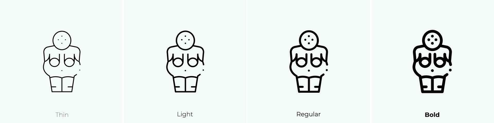 venus of willendorf icon. Thin, Light, Regular And Bold style design isolated on white background vector
