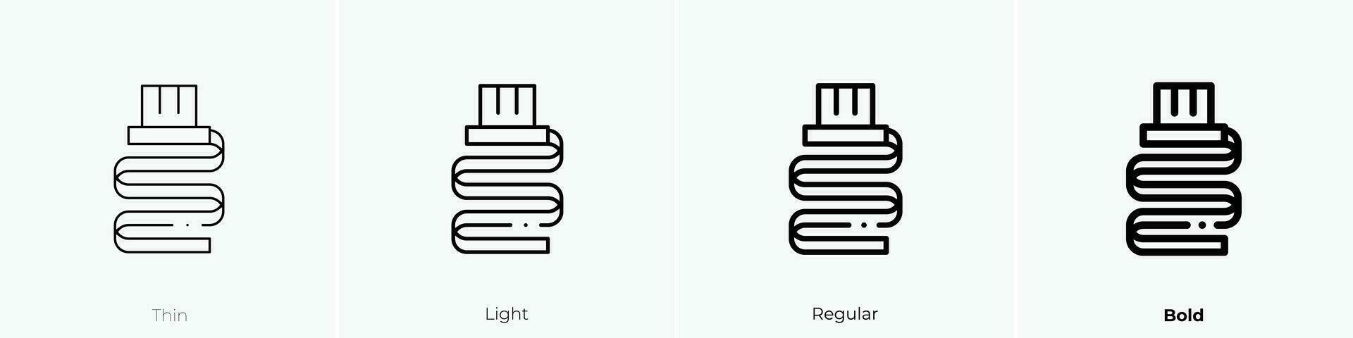 tefilín icono. delgado, luz, regular y negrita estilo diseño aislado en blanco antecedentes vector