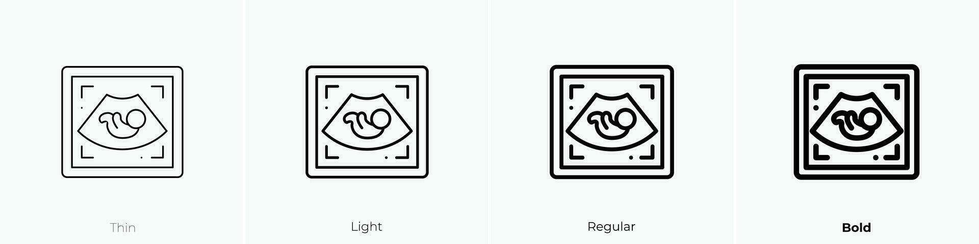 ultrasound icon. Thin, Light, Regular And Bold style design isolated on white background vector