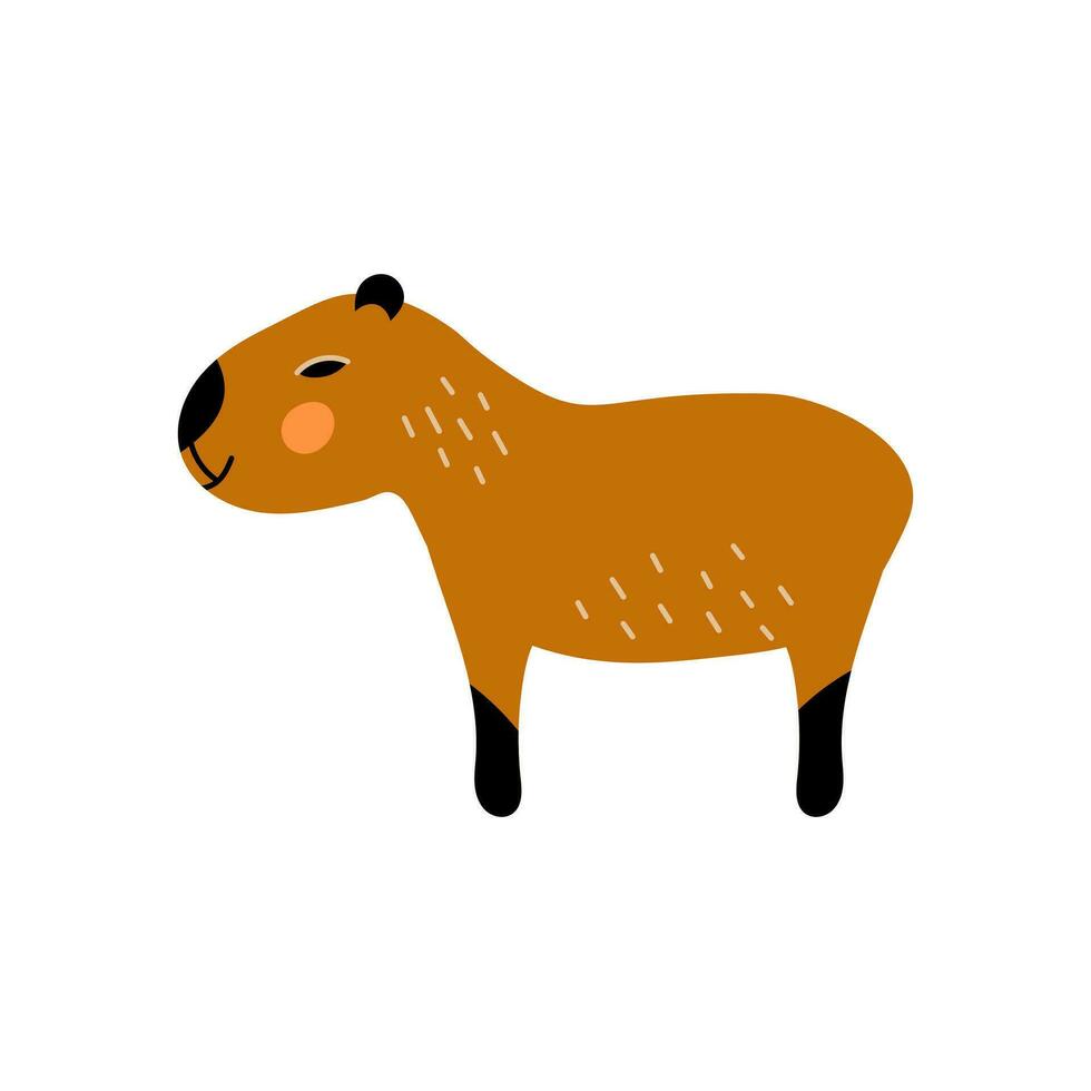 carpincho animal en escandinavo estilo vector