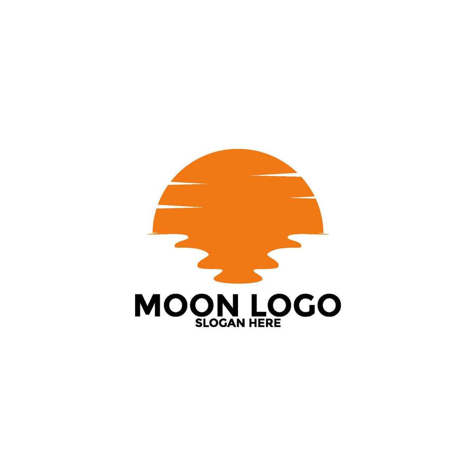 Moon logo vector icon, simple moon logo design template