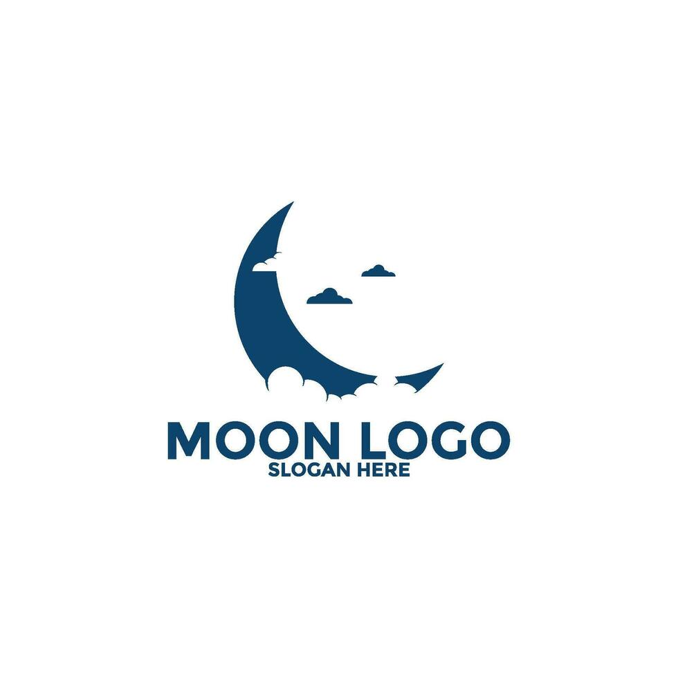 Moon logo vector icon, simple moon logo design template