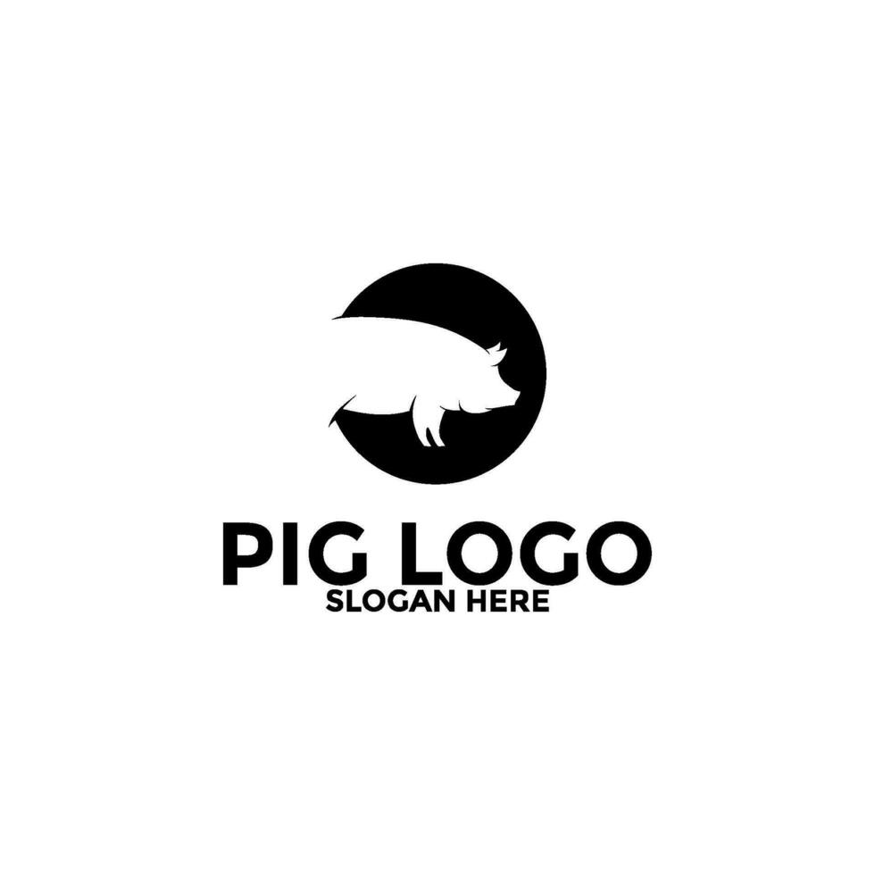 Pig logo icon design template vector,Pork Pig logo design vector