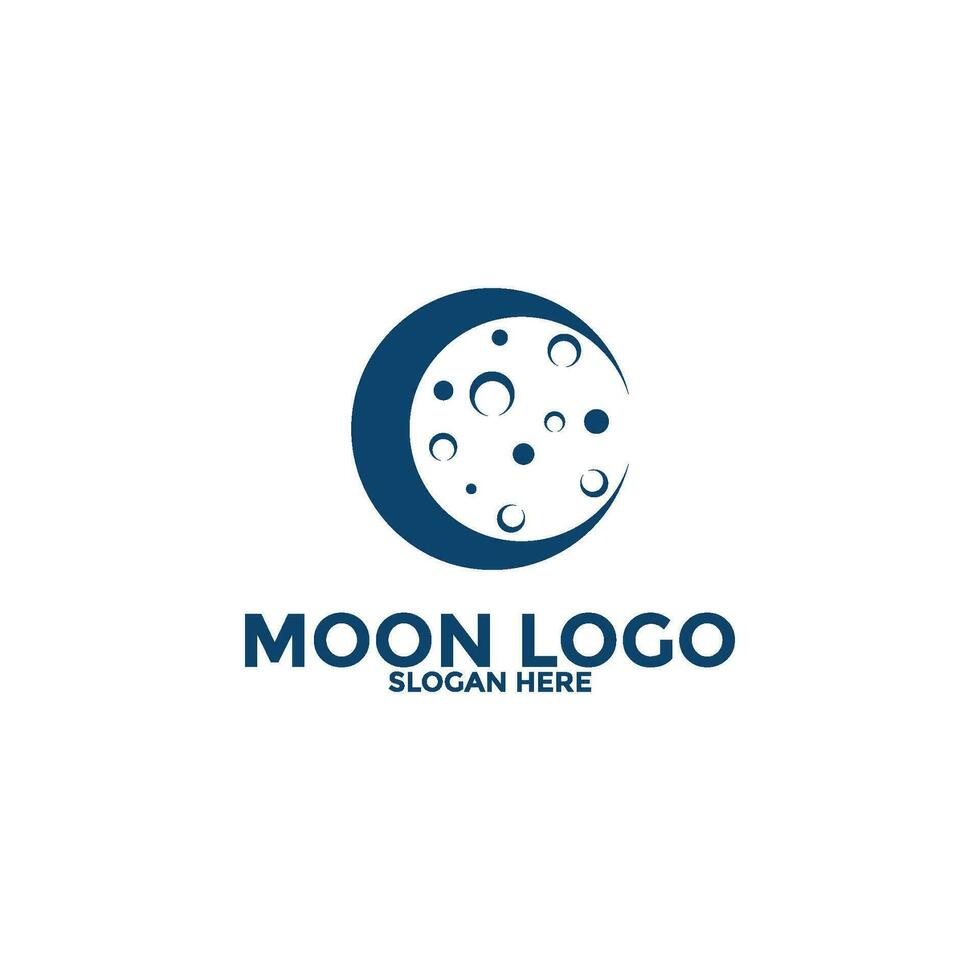 Moon logo vector icon, simple moon logo design template