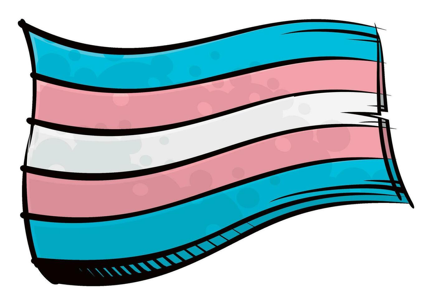 Painted Transgender flag waving in wind vector