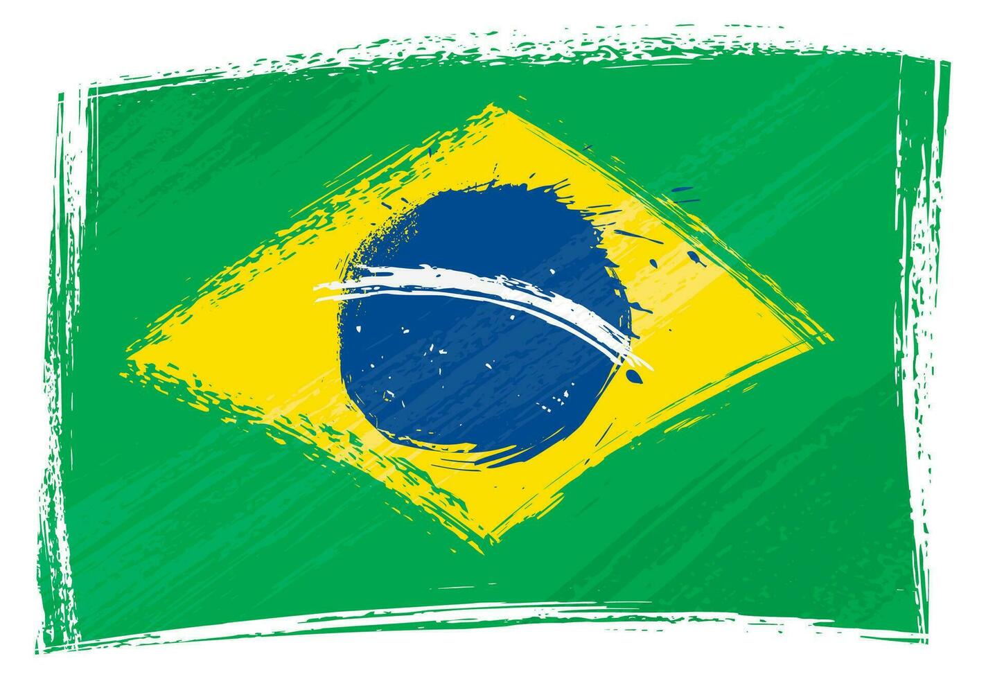 Grunge Brazil flag vector