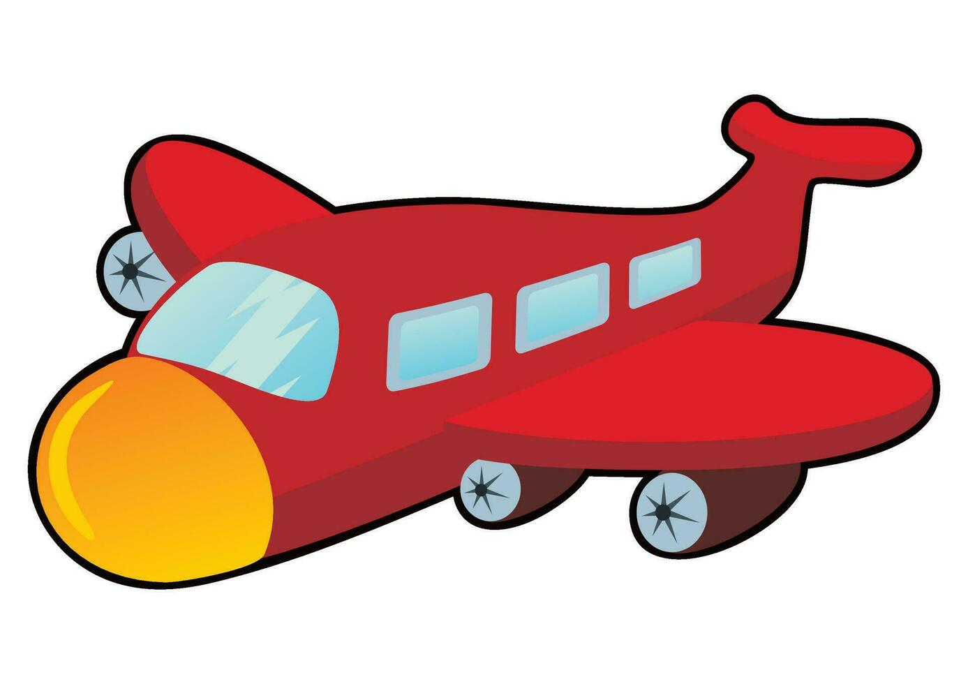 Airplane in the drawing vector