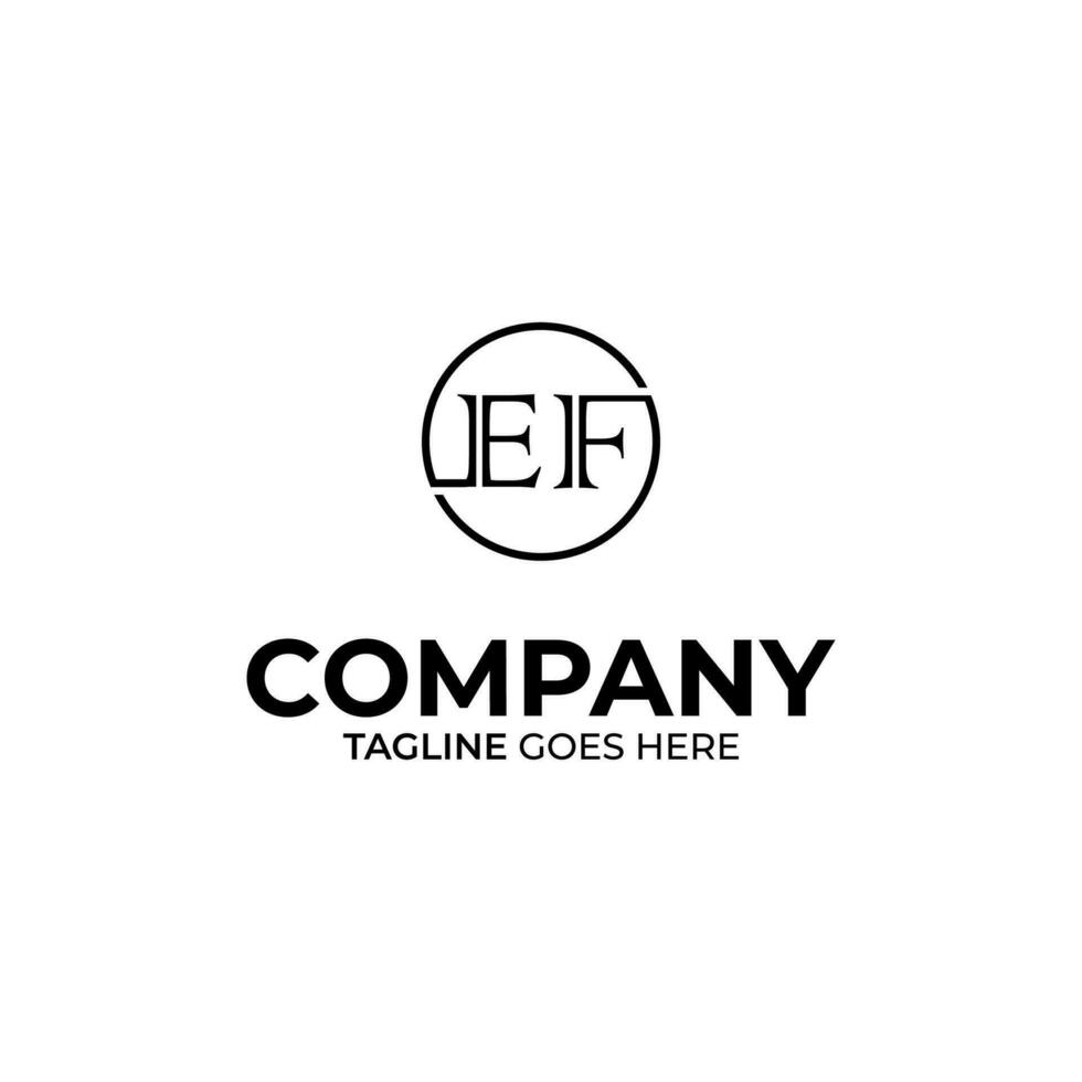 Abstract EF letter simple style logo design vector template