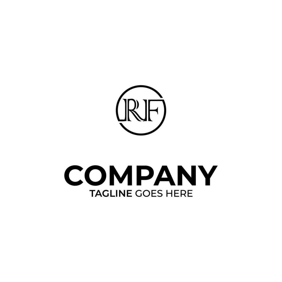 Abstract RF letter simple style logo design vector template