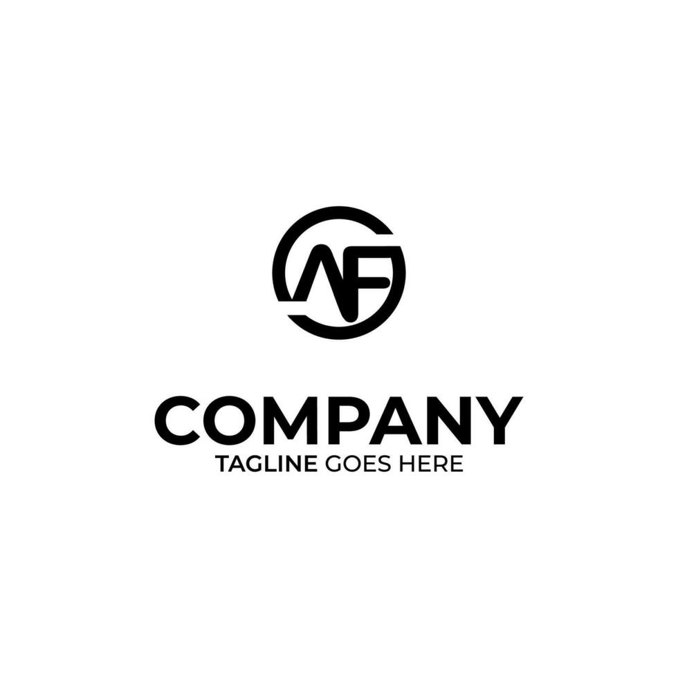 Abstract AF letter simple style logo design vector template