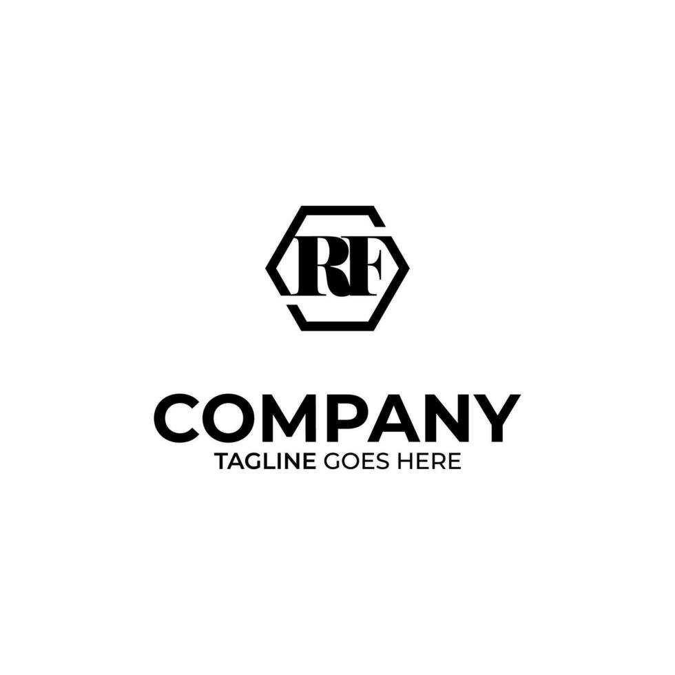 Abstract RF letter simple style logo design vector template