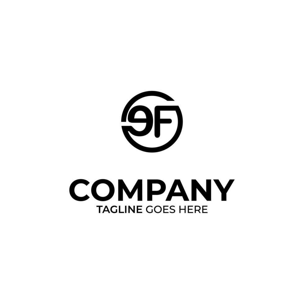 Abstract EF letter simple style logo design vector template