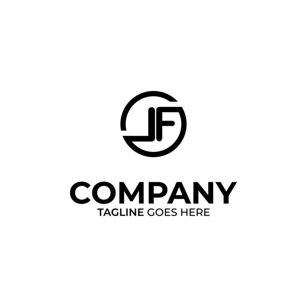 Abstract LF letter simple style logo design vector template