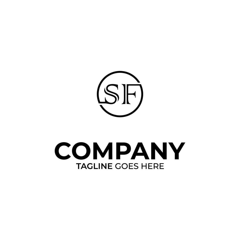Abstract SF letter simple style logo design vector template