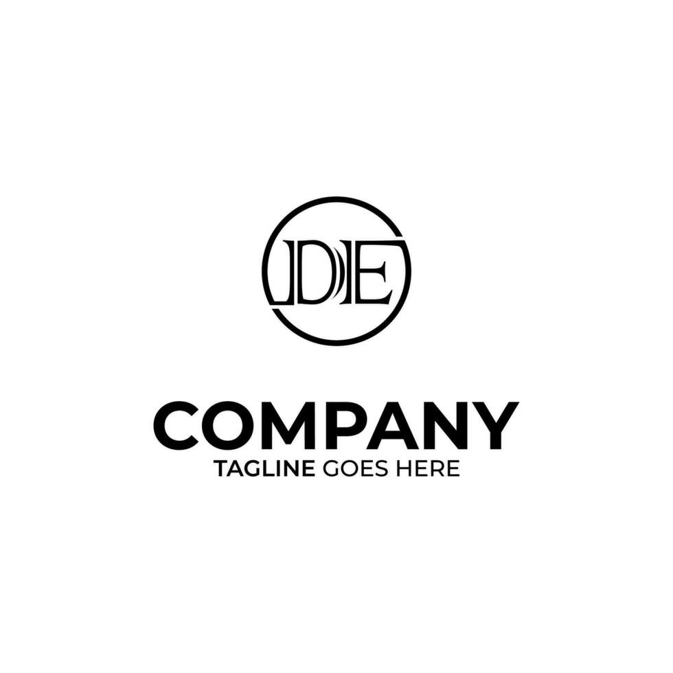 Abstract DE letter simple style logo design vector template