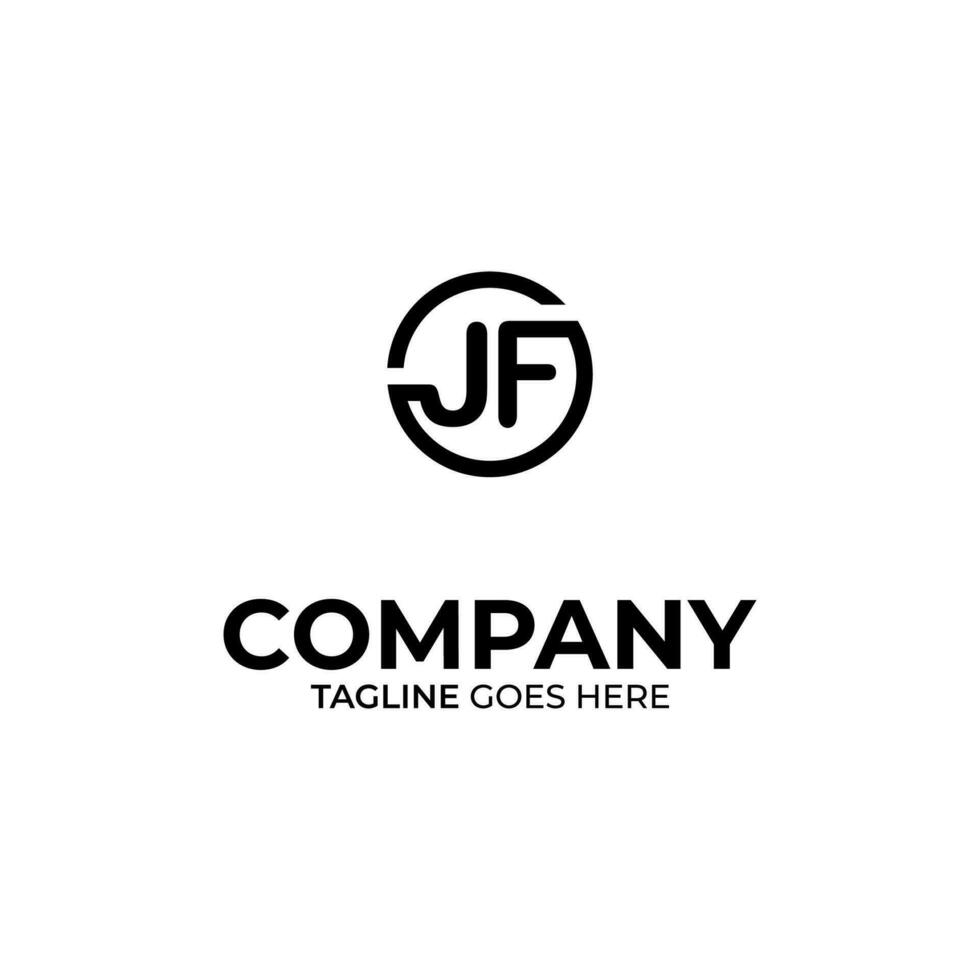 Abstract JF letter simple style logo design vector template