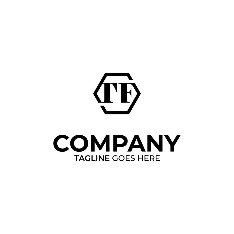 Abstract TF letter simple style logo design vector template