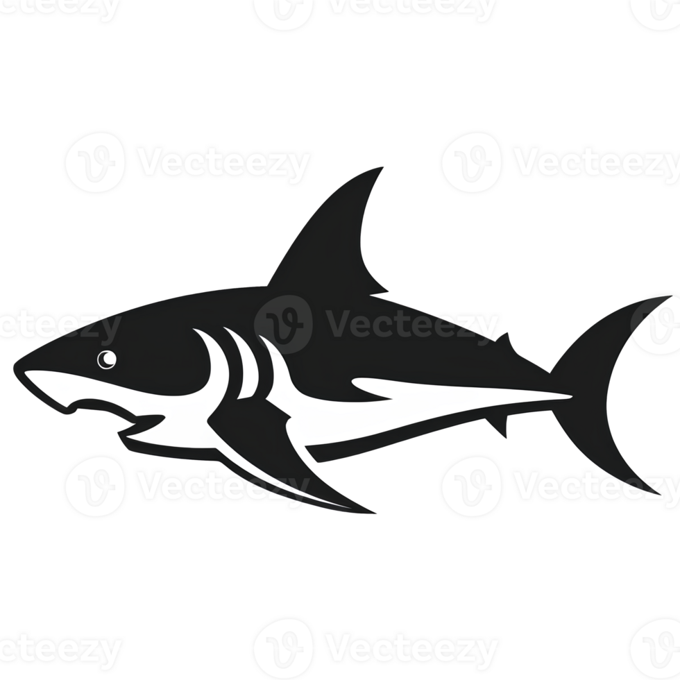 cartoon shark ai generative png