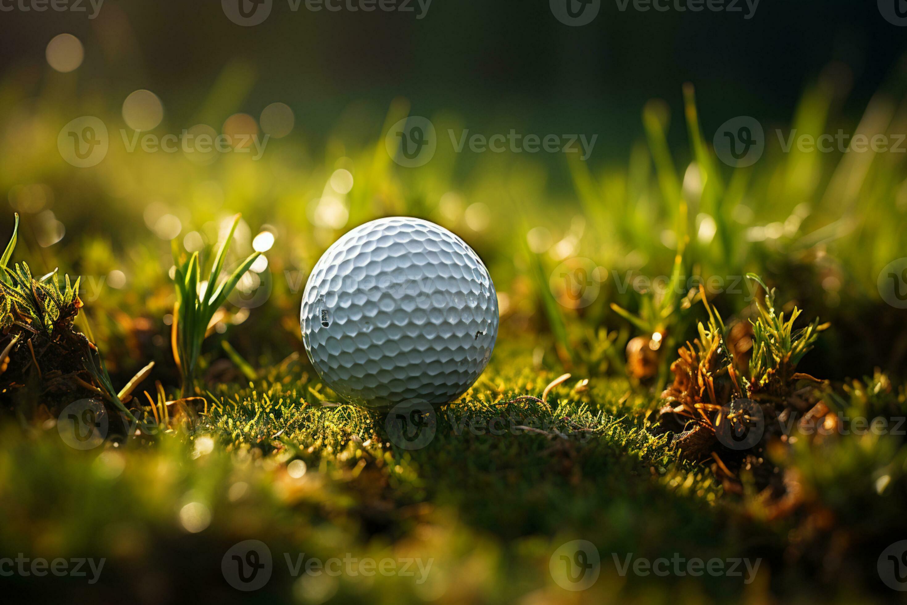 Golf Ball und Golf Verein im Tasche auf Grün Gras beim Sonnenuntergang.  Golfspieler. generativ ai 28246551 Stock-Photo bei Vecteezy
