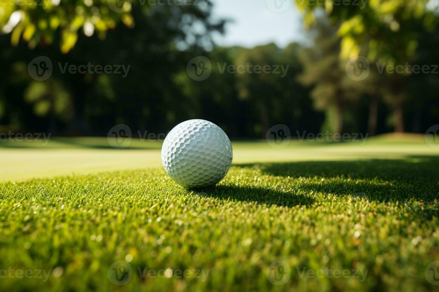 golf pelota rollos en, jugador difuminar ai generado foto
