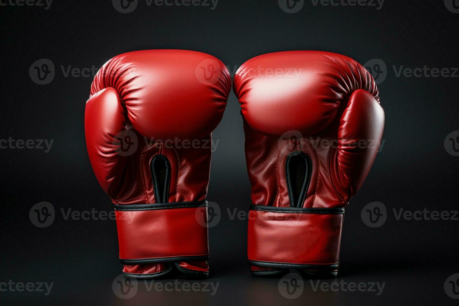 Action-packed boxing gloves display, copyspace on sides AI Generated photo
