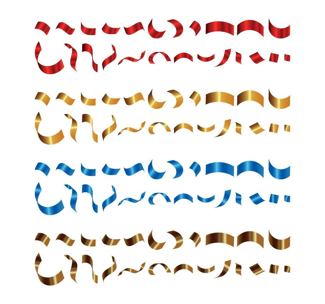 Colorful confetti and serpentine ribbons. Streamers,  serpentine and confetti isolated on transparent background. vector illustration