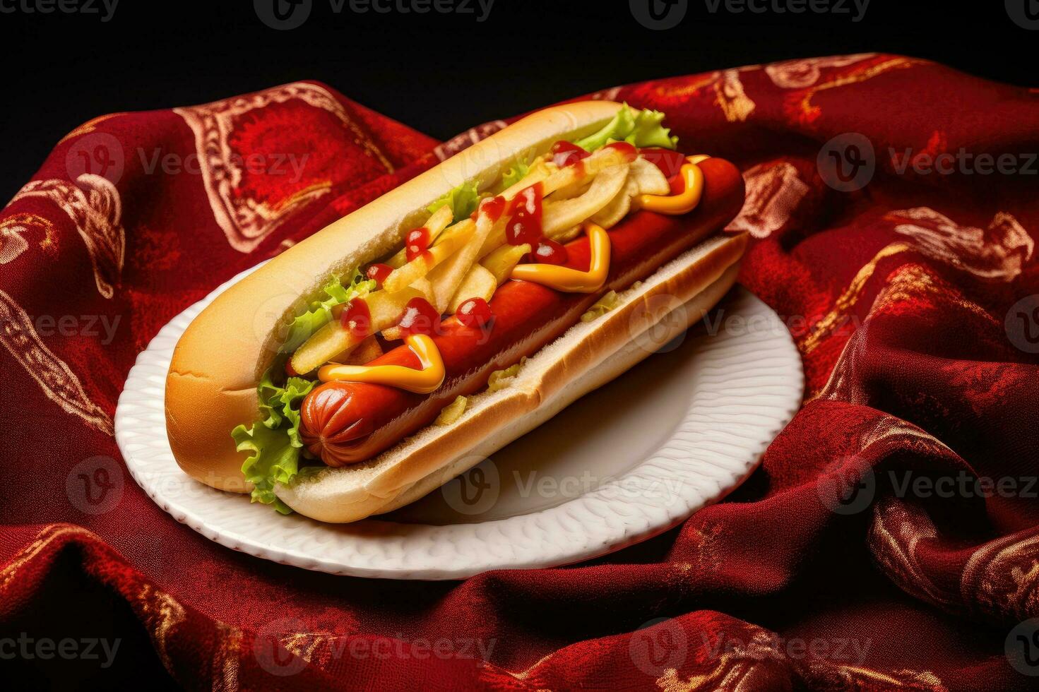 American food Hot Dog. Generative AI photo