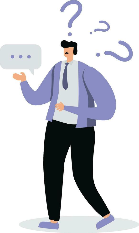 The manager gives a question mark to a businessman vector
