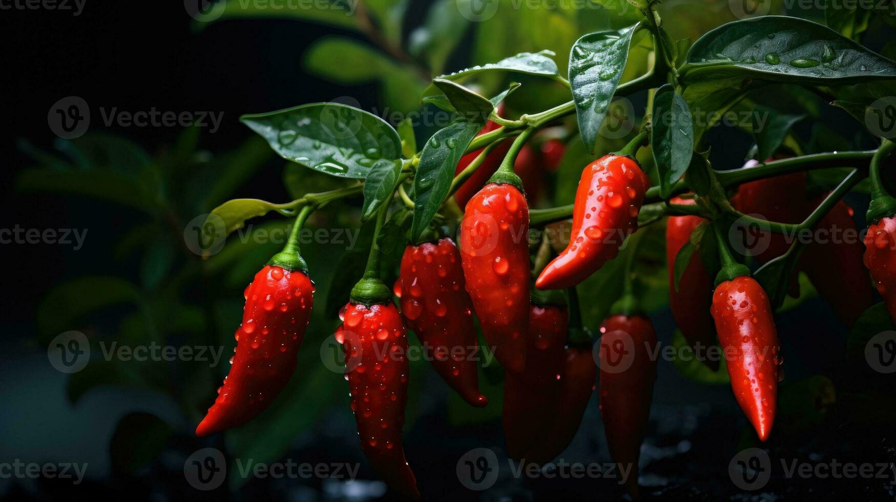 Red chili pepper agriculture harvesting. Generative AI photo