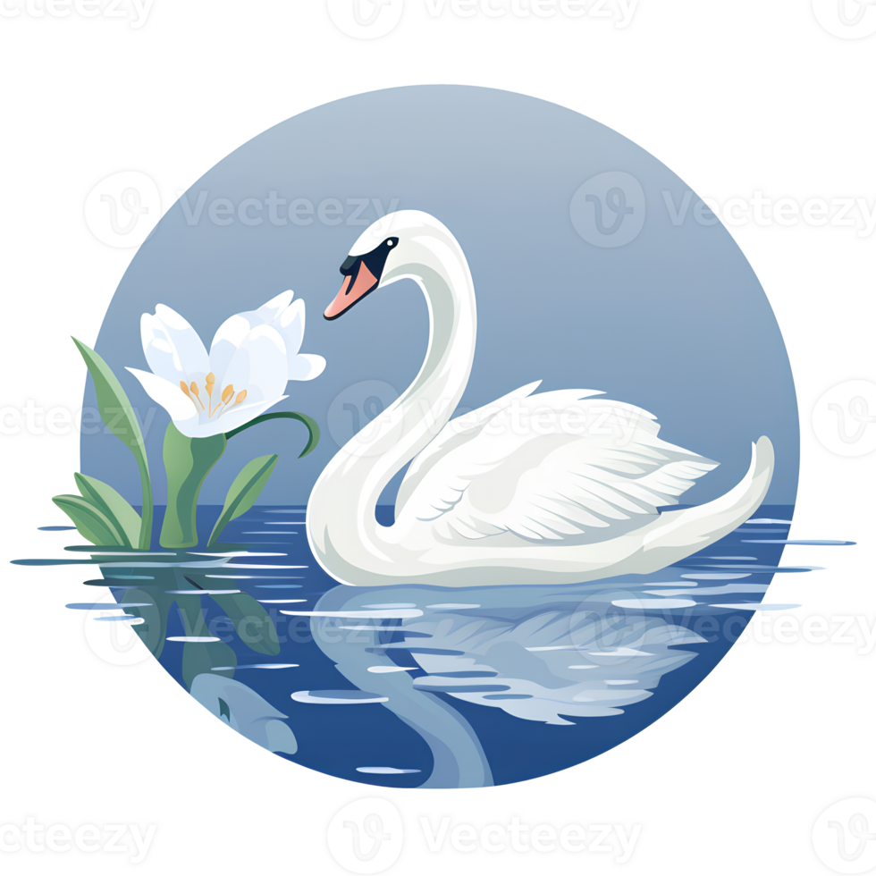 cartoon swan ai generative png
