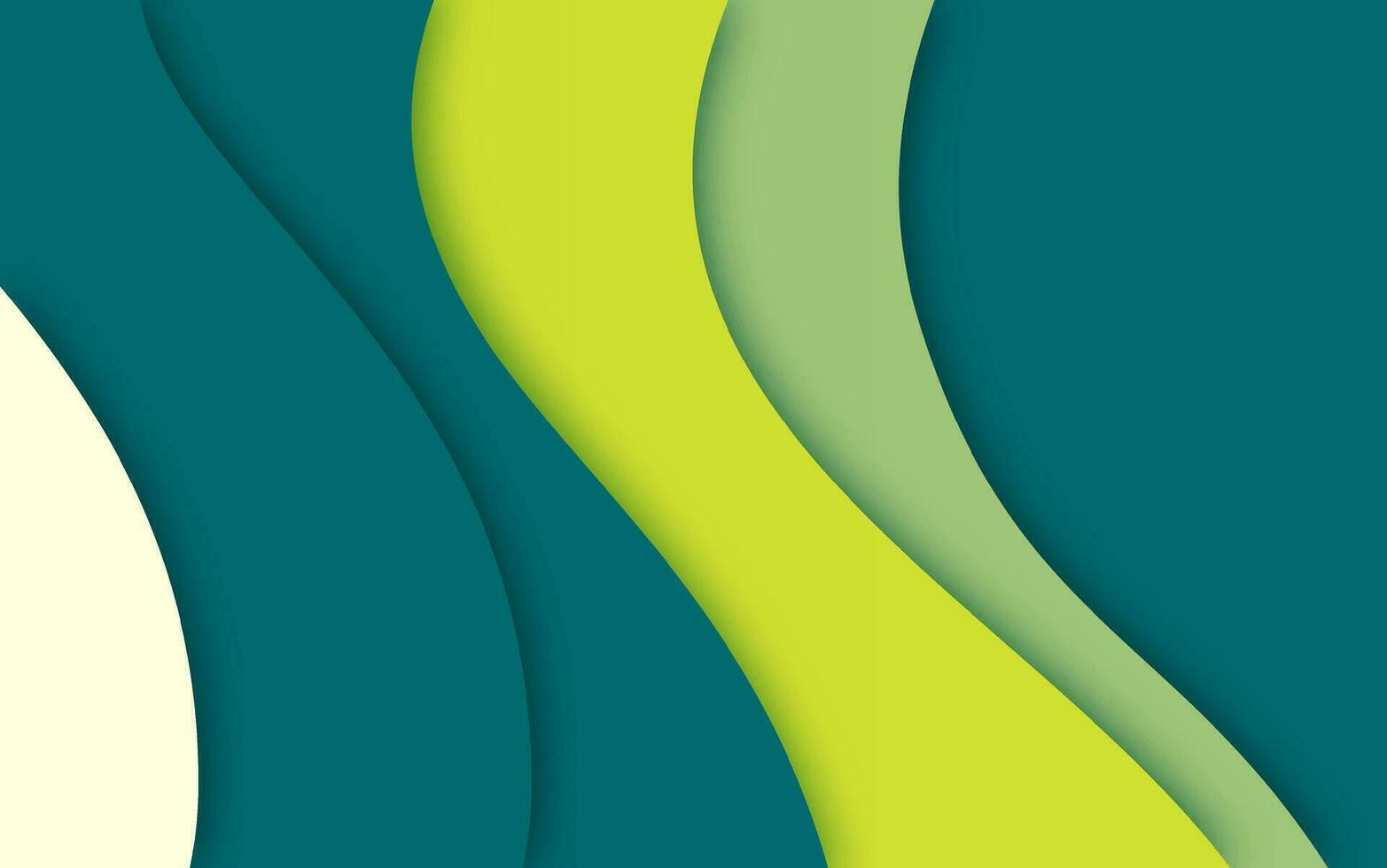 Abstract yellow green wave background for design element vector