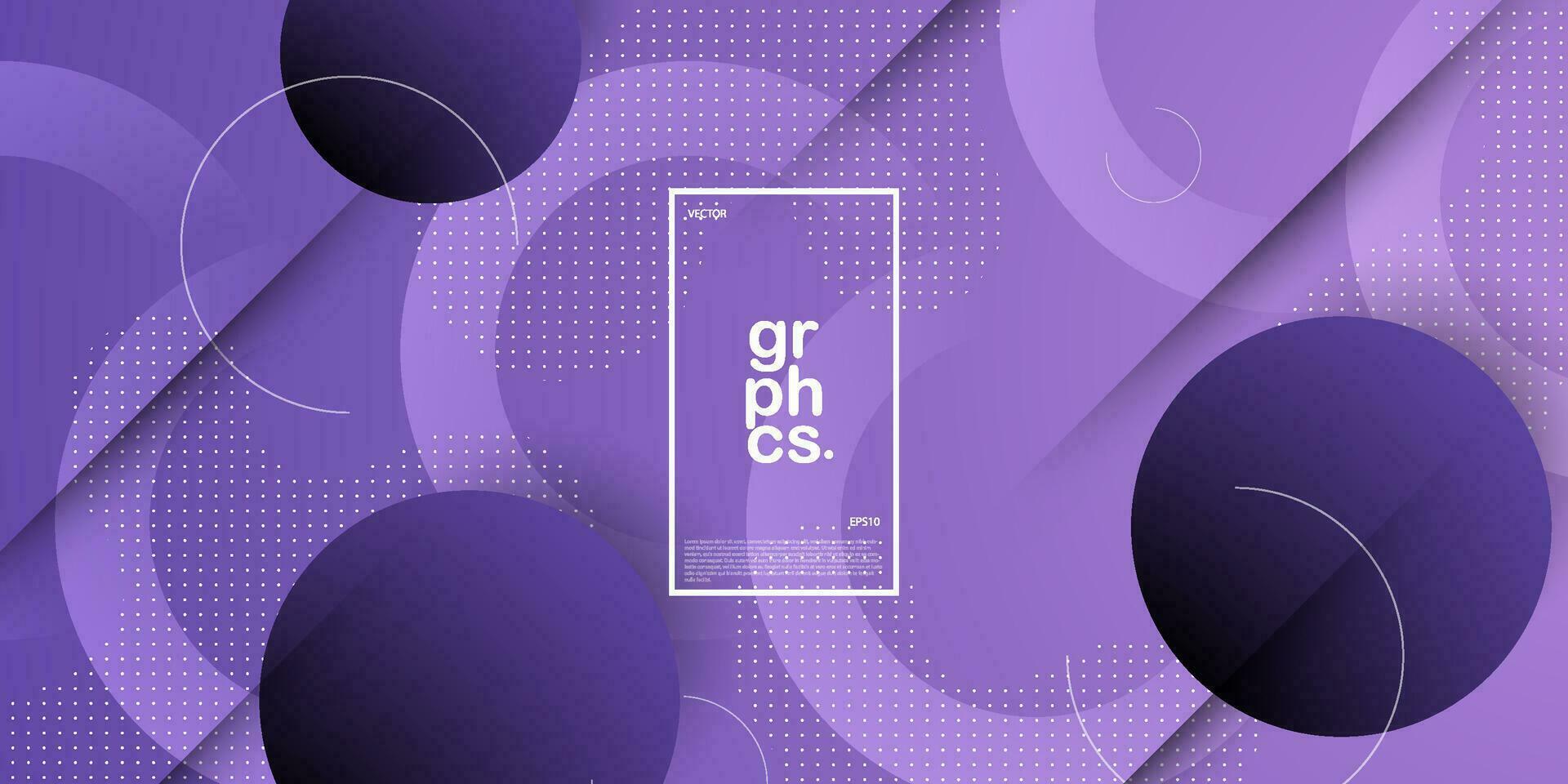 Simple dark purple gradient background with dynamic circle shapes pattern. Abstract template and modern stylish texture background. Eps10 vector illustration
