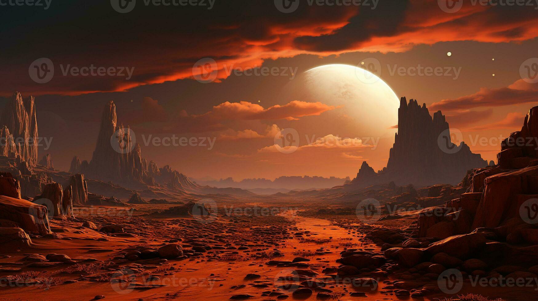 paisaje planeta Marte ai foto