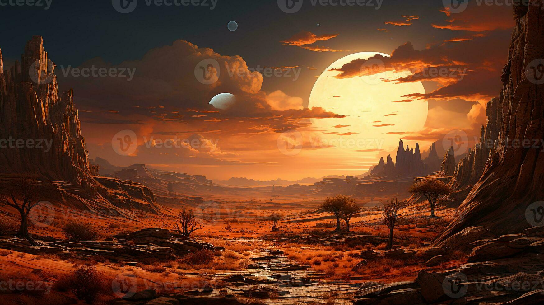 Landscape planet mars ai photo