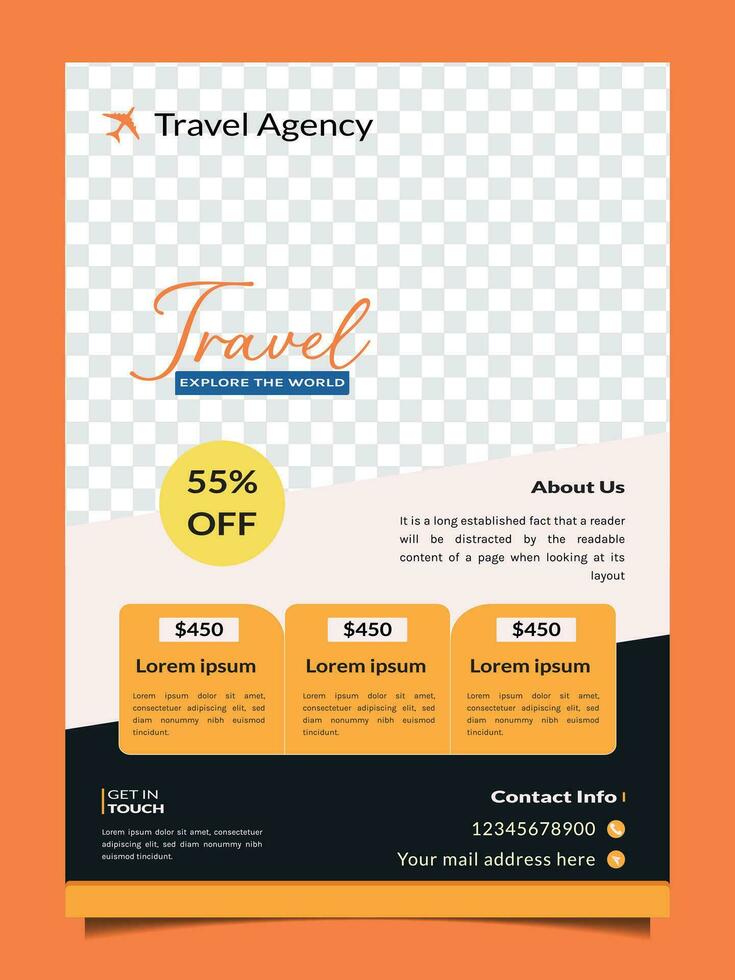 Stylish free vector travel flyer template design