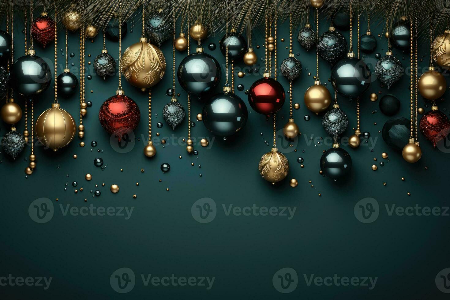 Elegant traditional Christmas decoration. Generative AI. photo