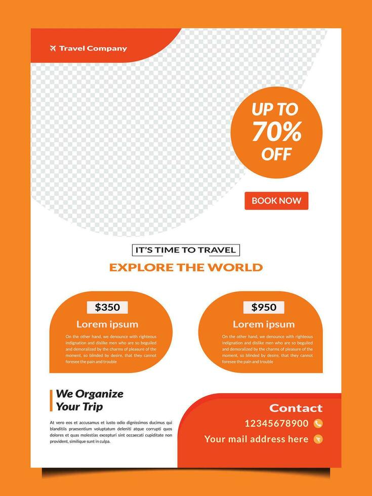 Vector travel flyer template design