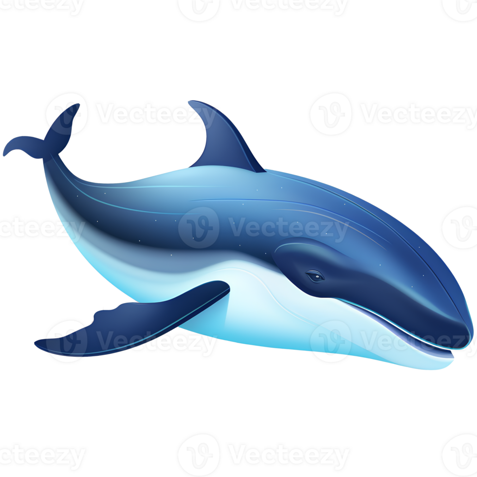 cartoon whale ai generative png