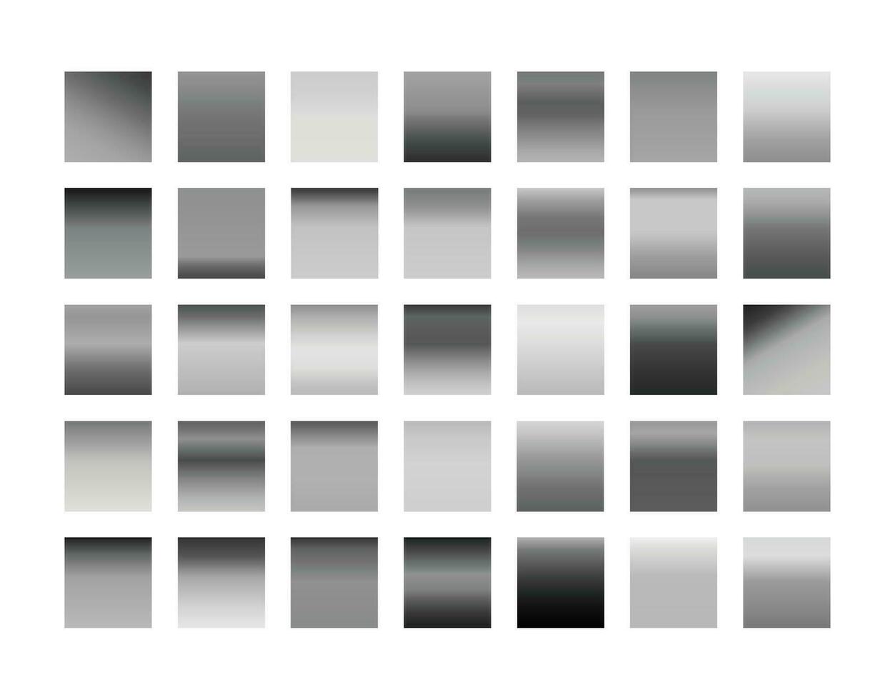 oscuro gris plata color degradado paleta conjunto vector